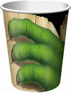 8 tekturowych kubków urodzinowych dinozaurów 266 ml