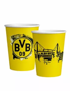 8 papierowych kubków Borussia Dortmund 250 ml