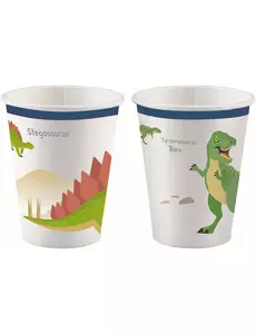 dużych kubków papierowych o pojemności 250 ml w kształcie dinozaurów