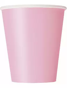 8 jasnoróżowych kubków kartonowych 210 ml