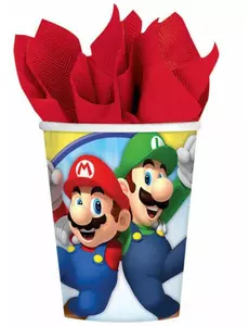 8 papierowych kubków Super Mario™ 266 ml