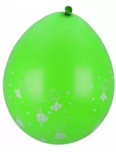 8 zielonych balonów z małymi misiami