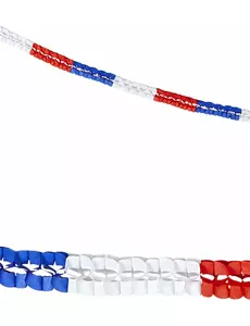 2 trójkolorowe girlandy z papieru dla Francji 3 m