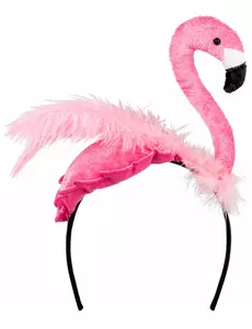 Opaska na głowę z różowego pióra Flamingo dla dorosłych