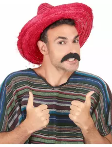 Dorosły czerwony frędzel Trim Sombrero