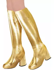 Złote nakładki na buty w stylu retro z lat 60.
