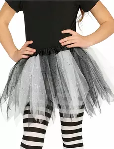 Dwukolorowa tutu z cekinami czarno-biała dla dziewczynki