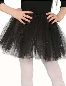 Dziewczęca czarna cekinowa spódniczka tutu