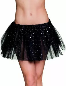 Tutu damska czarna brokatowa gwiazdka