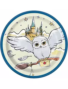 8 małych papierowych talerzyków z motywami Harry'ego Pottera™ 18 cm