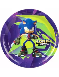 8 dużych talerzy Sonic Prime 23 cm
