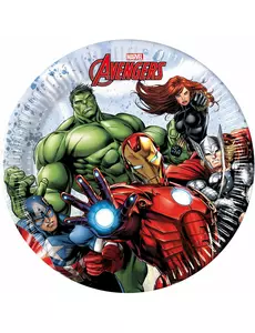 8 małych papierowych talerzyków Avengers Mighty™ 20 cm