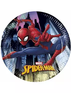 8 małych papierowych talerzyków Spiderman 20 cm