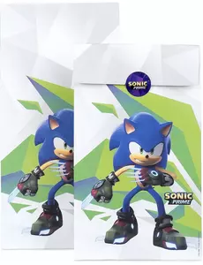 8 torebek prezentowych Sonic Prime™ 15x30 cm