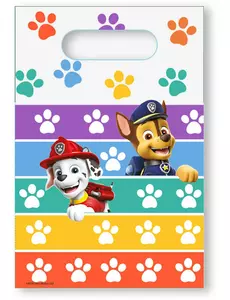 8 papierowych torebek imprezowych Paw Patrol™ o wymiarach 6,25 x 9,25 cm