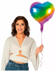 Balon foliowy wielokolorowe serce 45 cm