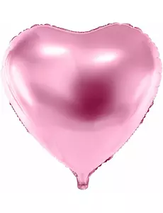 Balon foliowy w kolorze jasnoróżowym metaliczne serce 45 cm