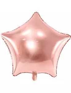 Balon foliowy w gwiazdki metaliczny różowe złoto 48 cm