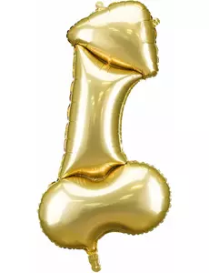Złoty aluminiowy balon penis 88 cm