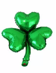 Metaliczny balon w kształcie koniczyny 40 cm na Dzień Świętego Patryka