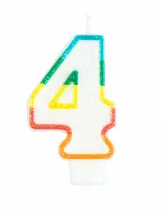 Świeczka urodzinowa cyfra 4 7,5 cm