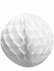 Biała kula papierowa o strukturze plastra miodu, 25 cm
