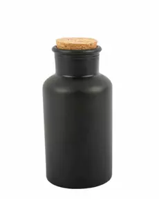 Butelka apteczna czarna matowa z korkiem 17 cm 500 ml