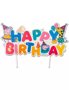 Dekoracja na tort Happy Birthday Peppa Pig™ 17 cm