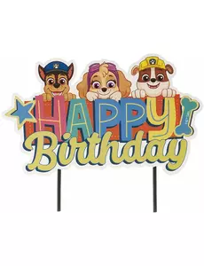 Topper na tort Happy Birthday Paw Patrol™ 17,5 cm