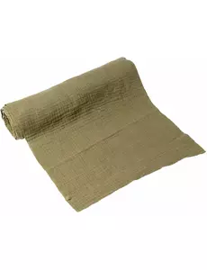 Bieżnik z gazy bawełnianej w kolorze khaki, 30 cm x 3 m