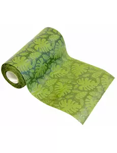 Zielony tropikalny reliefowy bieżnik na stół z włókniny 15 cm x 5 m