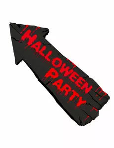 Dekoracja ścienna Strzałka Halloween Party 57 x 19 cm