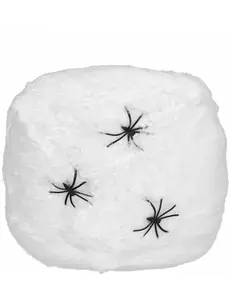 Biała Pajęczyna Dekoracja z Pająkami 20g Halloween