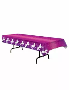 Fioletowy plastikowy obrus z jednorożcem 137 x 274 cm