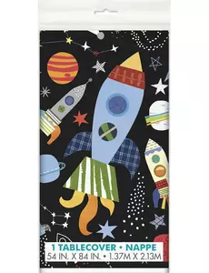 Obrus plastikowy czarny wszechświat 137 x 213 cm