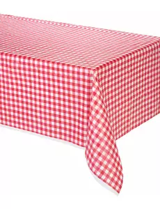 Obrus plastikowy w kratkę czerwony 137 x 274 cm