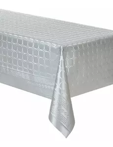 Srebrny obrus z papieru damaszkowego w rolce 6 m