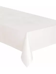 Obrus plastikowy prostokątny biały 137 x 274 cm