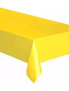 Prostokątny żółty plastikowy obrus 137 x 274 cm