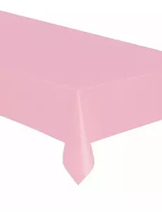 Jasnoróżowy plastikowy prostokątny obrus 137 x 274cm