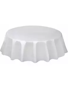 Obrus plastikowy okrągły biały 213 cm