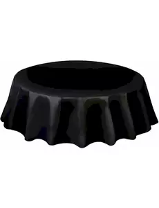 Okrągły obrus z czarnego plastiku 213 cm