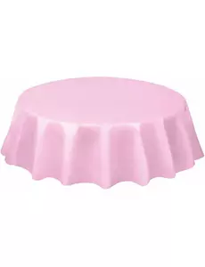 Okrągły obrus plastikowy jasnoróżowy 213 cm