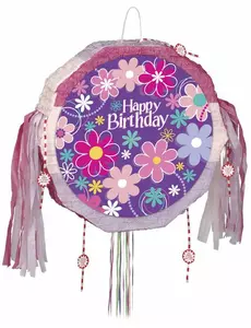 Piniata Happy Birthday kwiaty 45 cm