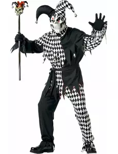 Kostium klauna arlekina na Halloween dla mężczyzn czarny, Rozmiar: Small