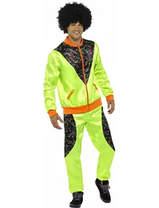 Męski zielony kostium do biegania w stylu retro, Rozmiar: Medium