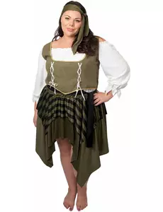 Kostium korsarza pirata w kolorze zielonym plus size dla kobiet