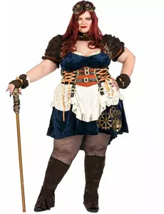 Futurystyczny kostium retro steampunk dla kobiet w dużym rozmiarze, Rozmiar: X-Large (44/46)