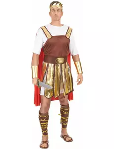 Kostium rzymskiego gladiatora z czerwoną peleryną dla mężczyzn