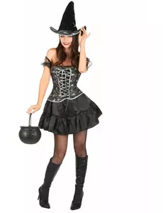 Kostium czarownicy na Halloween seksowny gorset damski, Rozmiar: Medium/Large